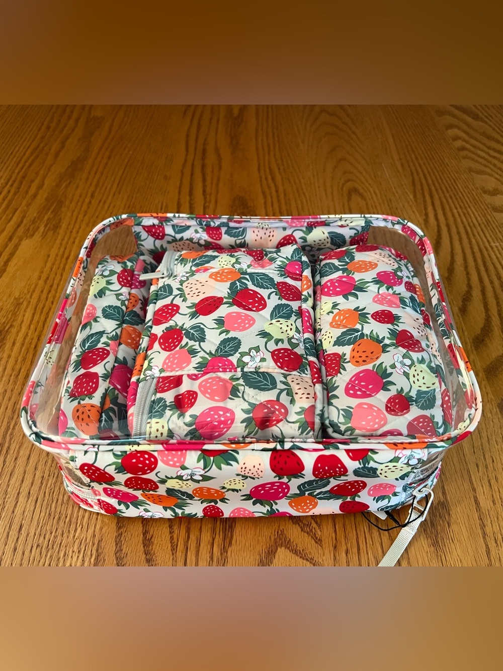 Vera Bradley 4-Piece Strawberry Print Cosmetic Set